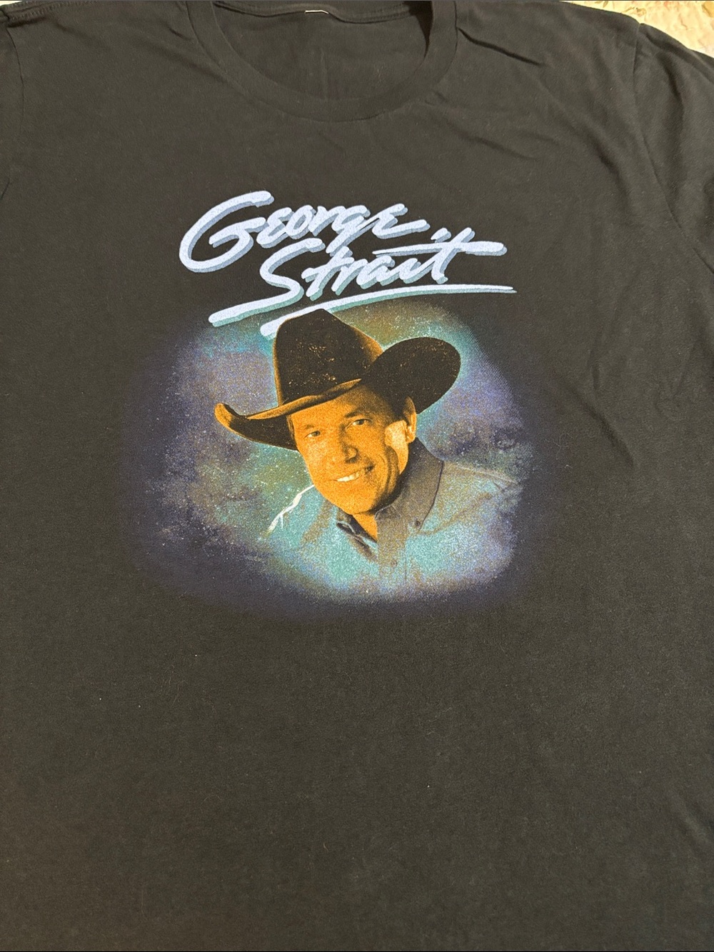 Black Graphic Tee with Signature Country Artist Print